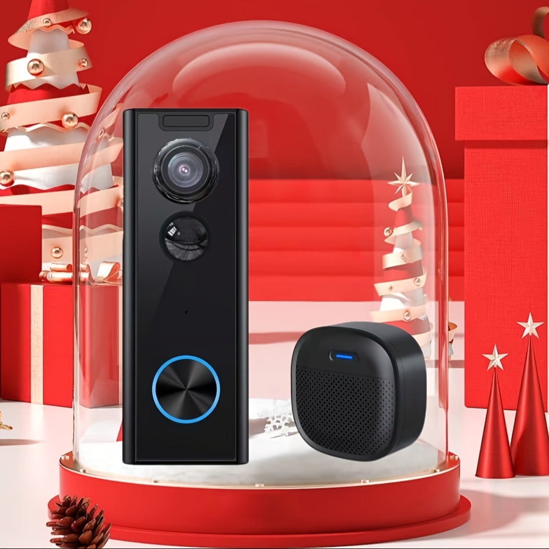 TEMU Xtu Doorbell Camera Wireless No Subscription, 2k Video Doorbell With Chime, Front Door Camera, 2-way Audio, , Human Detection, 2.4g Wifi, Night