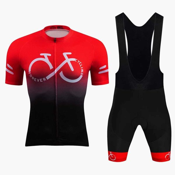 Cycling Jersey Sets Summer Road Bike Forever Cycling Jersey Set Short Sleeve Breathable MTB Cycling Clothing MTB Bike Uniform Maillot Ropa C
