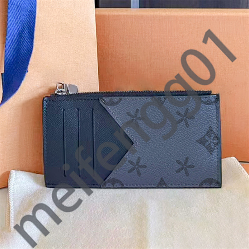 Genuine Leather M30271 4 card slots Holder Luxurys Designers fashion Men coin Card Holders Zipper compartment Women&#039;s CardHolder brown flower l