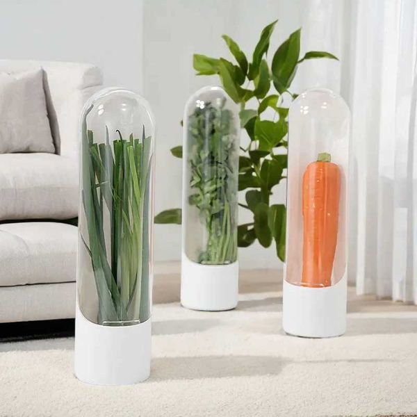 Refrigerator Herb Crisper Vegetables Fresh Preservation Bottle Household Saver Storage Container For Storing Kitchen Supplies Y250117