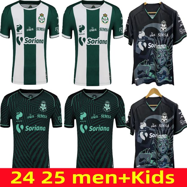2024 2025 Santos Laguna kids soccer jerseys 24 25 H.PRECIADO Cervantes AQUINO VERGARA AMIONE home away football shirts