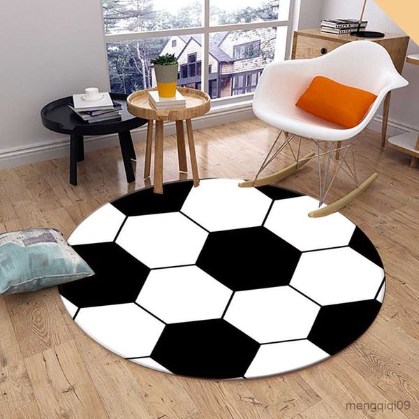 Carpets Round Ball Rug Football Basketball Children&#039;s Bedroom Rug Living Room Mat Computer Chair Mat Floor Mat Mode Area Rug R230801