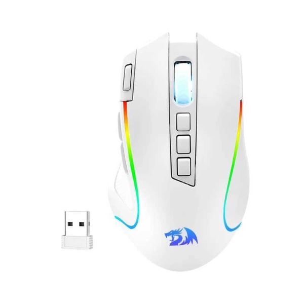 Redragon M612 PRO RGB 8000 DPI Wired-Wireless 9 Programmable Buttons 6 Backlit Modes Gaming Mouse White Y250109