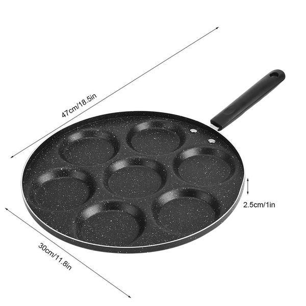 Kitchen Supplies Non Stick Frying Pan 7 Holes Frying Pan Non Stick Fried Eggs Cooking Pan Burger Mold Household Kitchen Cookware Y250118