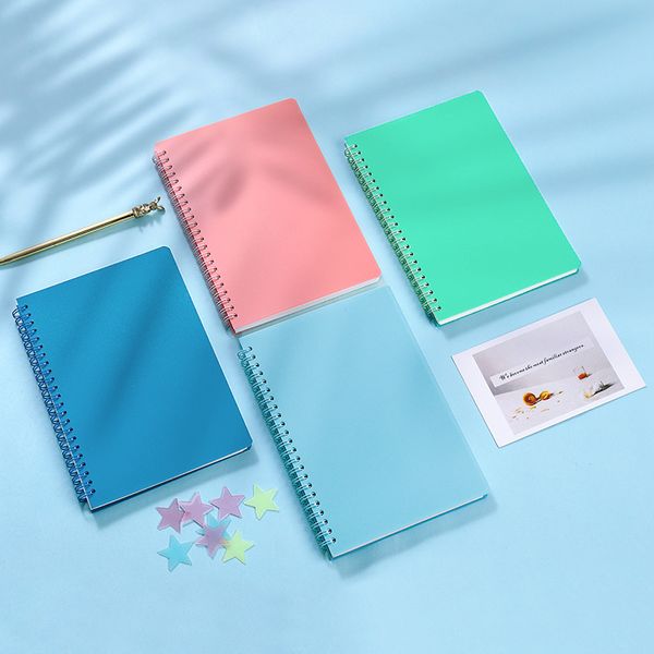 Spiral Notebook, 4 Pcs 8.3 Inch x 5.7 Inch A5 Thick Plastic Hardcover 8mm Ruled 4 Color 80 Sheets -160 Pages Journals for Study and Notes