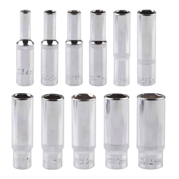 4-14mm Deep Socket Adapter 1-4inch Hex Socket Wrench Heads Ratchet Tool For Ratchet Wrench Auto Repair Hand Tool