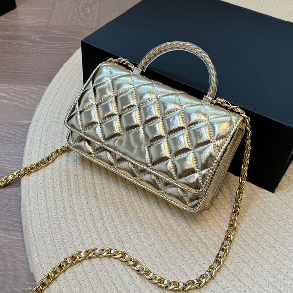 Channelpurse 10A Designer Shoulder Chain Bag Shiny Gold Bag Silver Clutch Flap Handbag Totes Bags Change Bag Luxury Wallet Leather Purse Wom