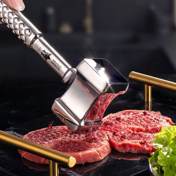 Stainless Steel Meat Hammer Kitchen Beefs Pork Tenderizer Steak ToolHammer Gadget Precision Cast 241115
