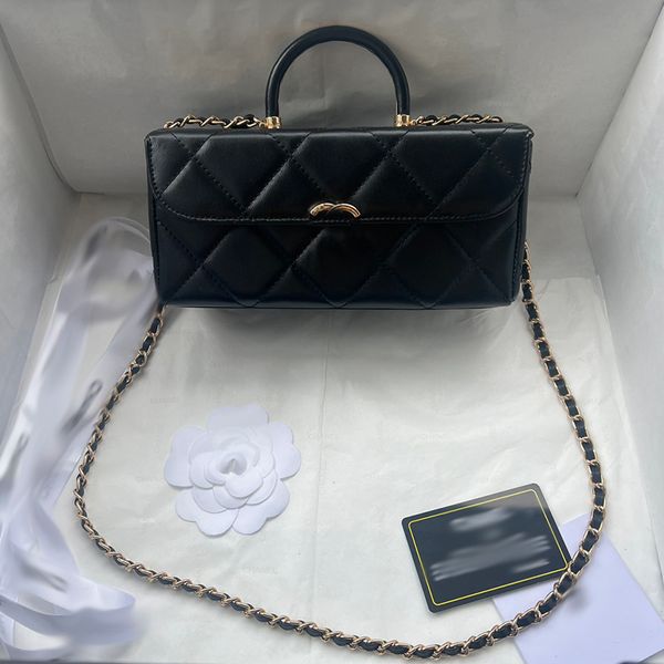 Makeup Bag 22-17cm Designer Womenshoulder Bag Leather Diamond Gold Hardware Metal Luxury Handbag Matelasse Chain Crossbody Bag Mirror Card H
