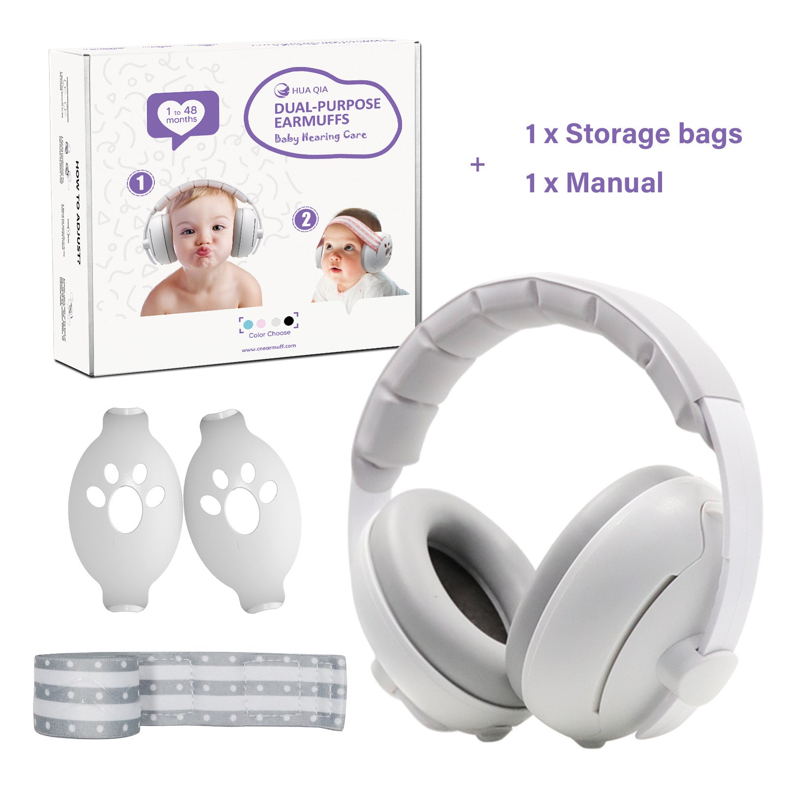 2 in1 Baby Ear Protection for Babies and Toddlers Up to 36 Months Noise Reduction Earmuffs Comfortable Baby Headphones for Sleep