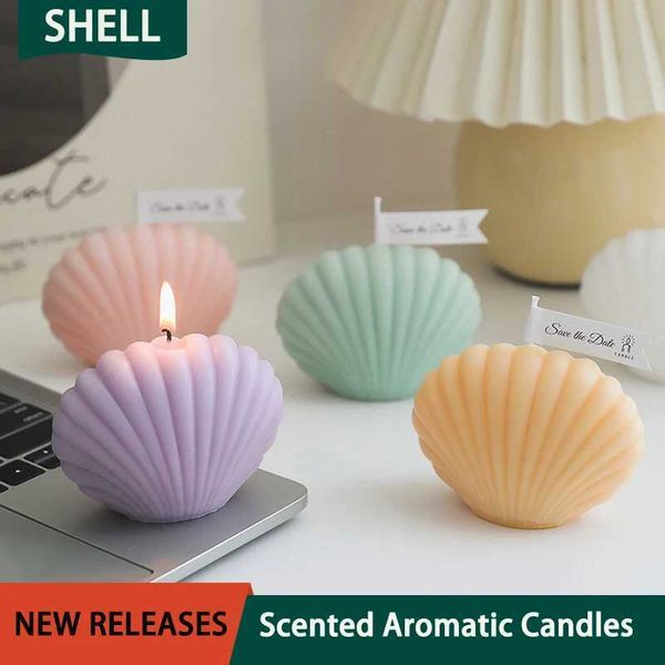 Candles Shell shaped fragrant candles natural soy wax candles aesthetic aromatherapy candles home decoration background props CL241223