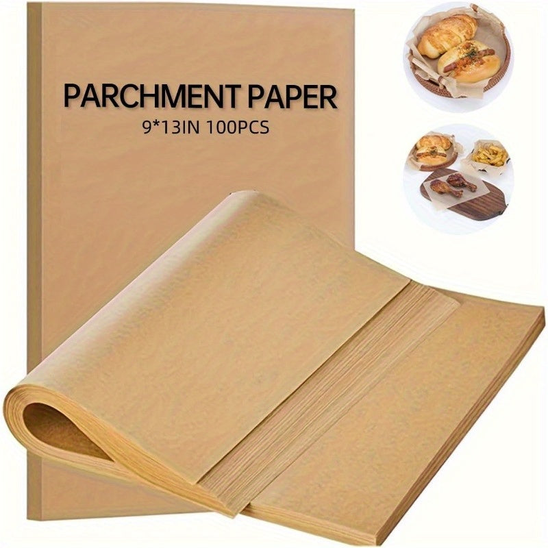 TEMU 200pcs Unbleached Parchment Paper Baking Sheets - 12x16 Inch Precut, Fits Half Sheet Pans For Baking, Air Fryer, Grilling, Steaming & Cooking,