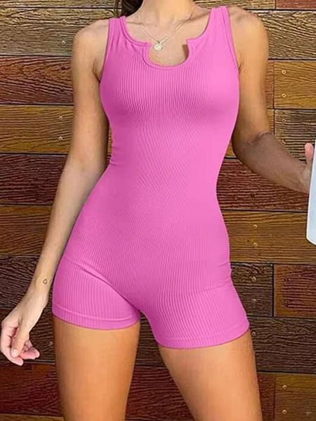 New Spring Summer Sleeveless Wrapped Casual Sports Fiess Jumpsuits For Women
