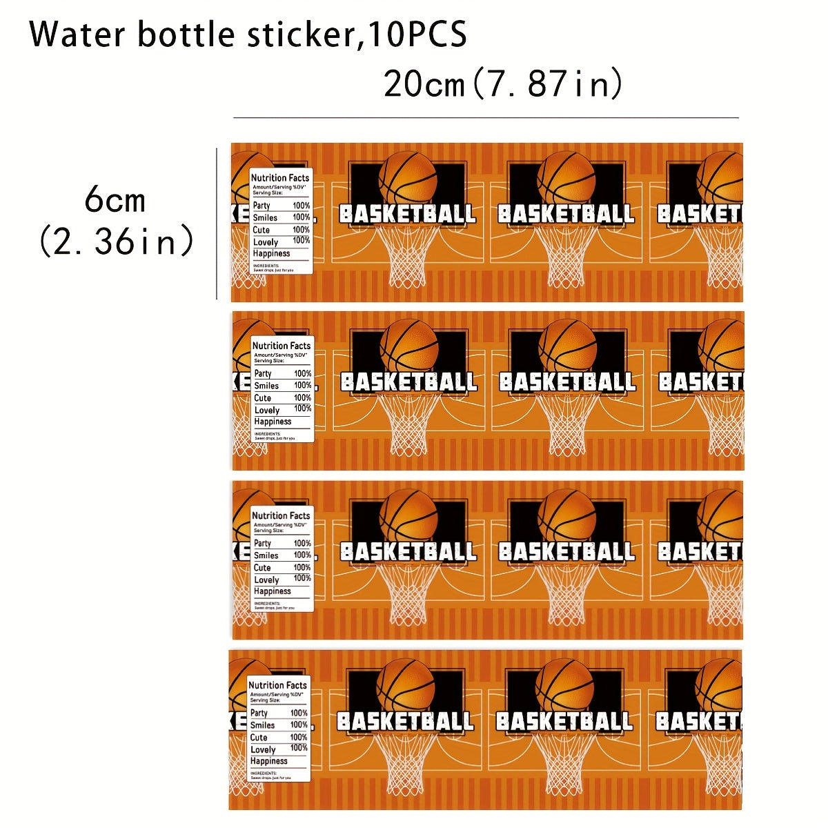 TEMU 10pcs Bottle Labels - Glossy Finish, Rectangle Shape, Paper Material, English Text, Single Use Decoration Seals For Sports Events & Parties
