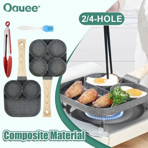 24-Hole Frying Pot Pan Thickened Omelet Pan Non-stick Egg Pancake Steak Pan Cooking Egg Ham Pans Breakfast Maker Cookware Pan 240130