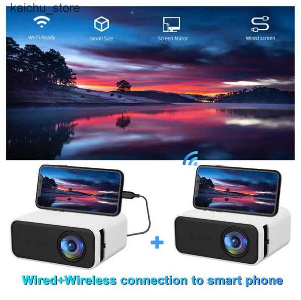 Projectors YT500 Projector Mini Portable High Quality Beamer Outdoor Camping Smartphone Wireless Mirroring Supported Home Theater J241106 J5