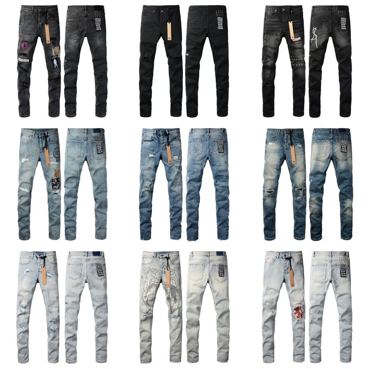 2024 New ksubi jeans designer Denim Trousers Loose high waist Ripped High jnco Jeans Retro Paint Spot Patch Hole y2k Streetwear silm Feet Micro Elas