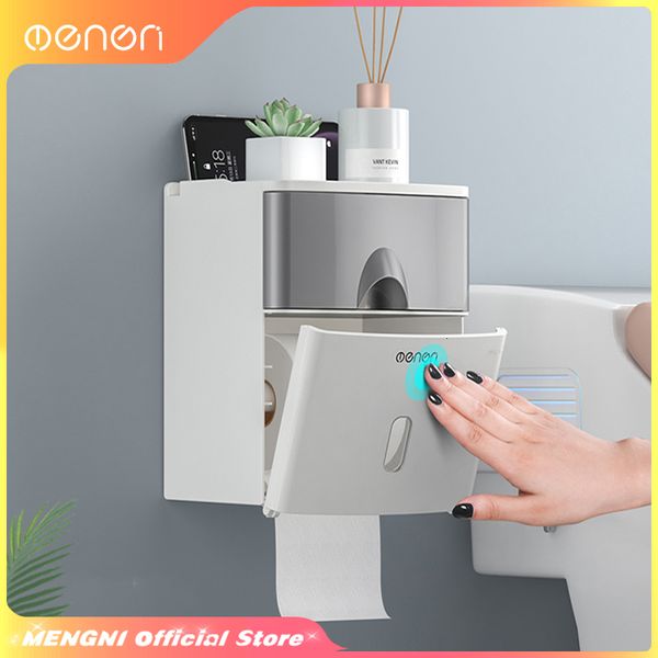 Toilet Paper Holders MENGNI-High Quality Toilet Paper Holder Waterproof Tissue Storage Box Wall Mount Toilet Roll Organizer Bathroom Accesso