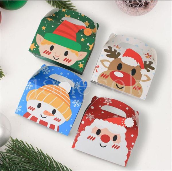 Christmas Series Candy Box Square Handheld Gift Box Christmas Handheld Cake Pastry Box de841