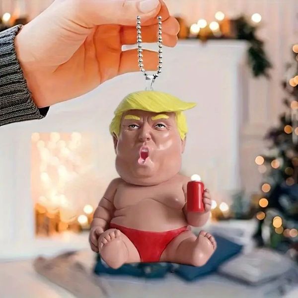 Cartoon Trump Retrovisth espelhado Acessórios para interiores de carros de carro Mini Toys Figuras de ação