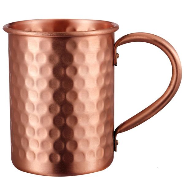 100% Copper Moscow Mule Mug Durable Coppery Beer Mugs Coffee Mug Milk Cup Pure Copper Bar Cup Drinkware 250102