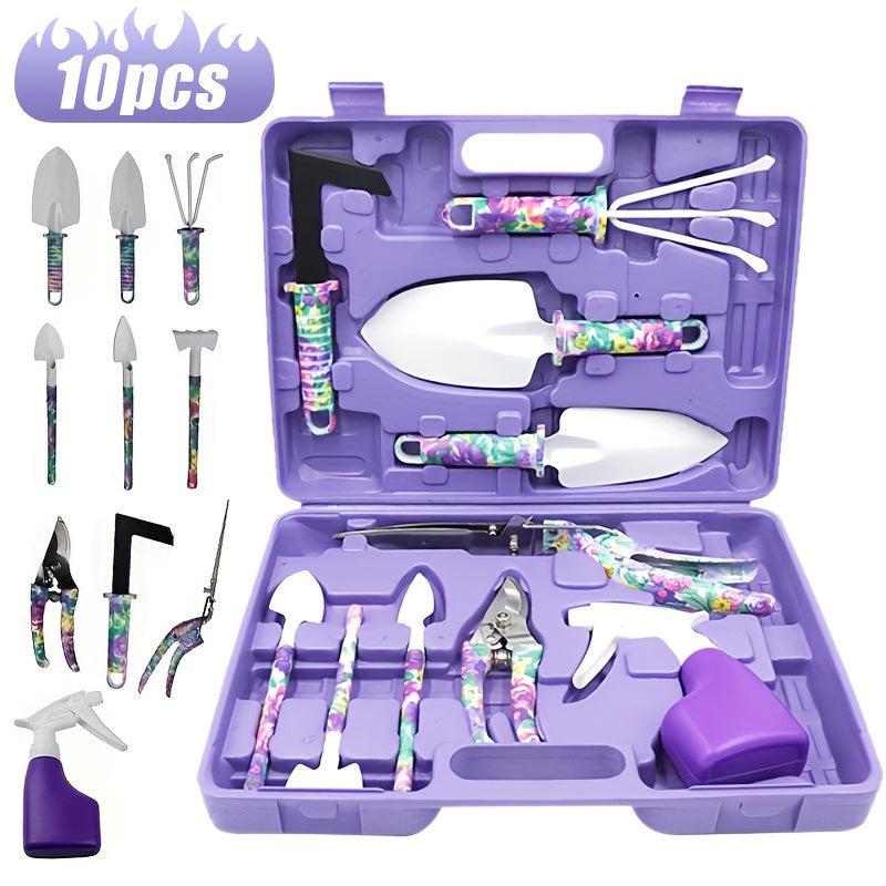 TEMU 10pcs Garden Set, 3pcs Gardening Scissors, Watering Can, Shovel, Garden Tool Set,, Yard, Lawn And Gardening, Camping, Garden, Greenhouse, Garden