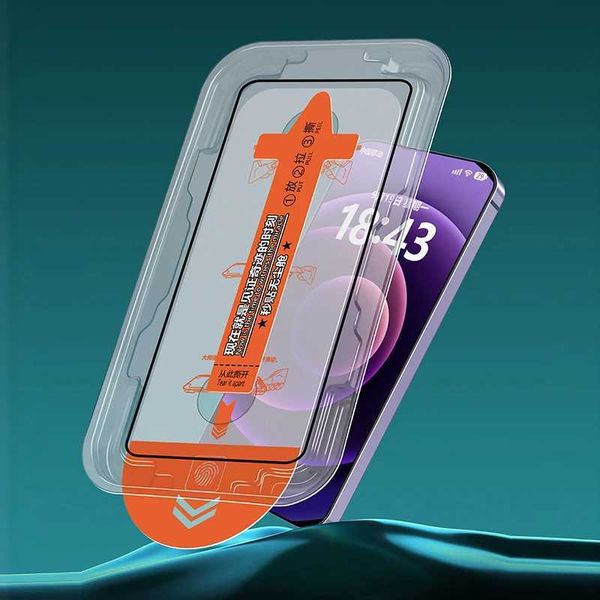 Cell Phone Screen Protectors Full cover tempered glass for iPhone 14 15 Pro Max screen protector anti spy dustproof easy to install CL250210