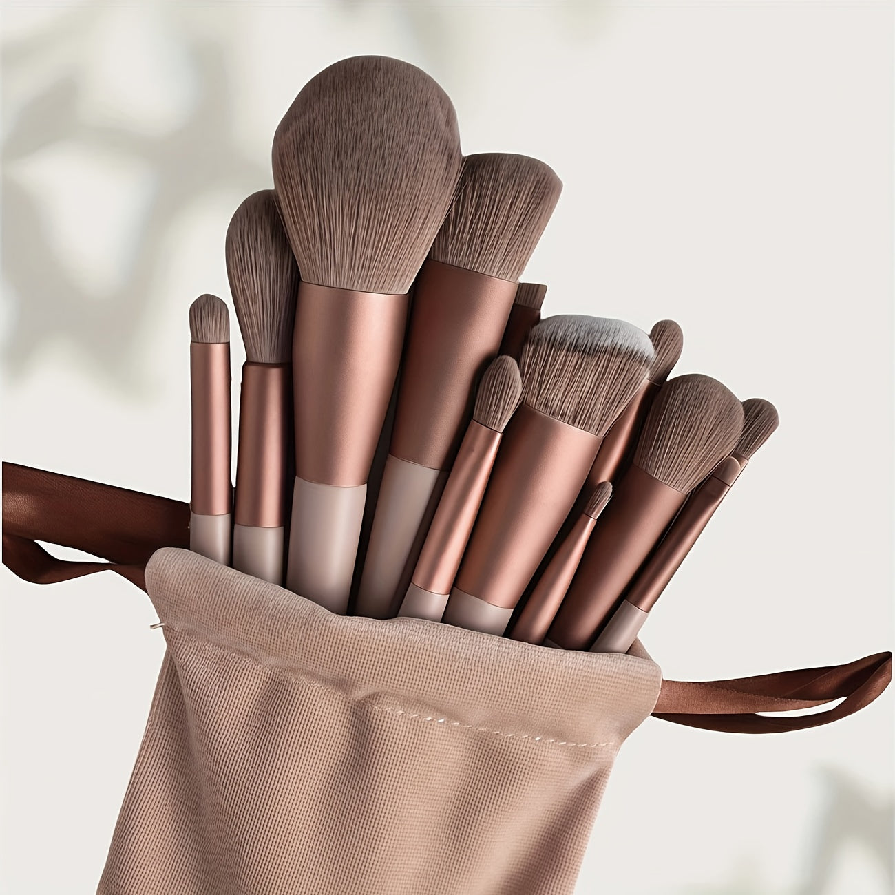 TEMU 13pcs Makeup Brush Set-soft Synthetic Fibers, Including Blush, Foundation, Eyeshadow, Eyebrow, And Lip Brushes-ideal Valentine's Day Gift For