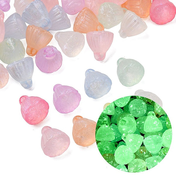 Pendenti in acrilico con polvere glitterata luminosa opaca