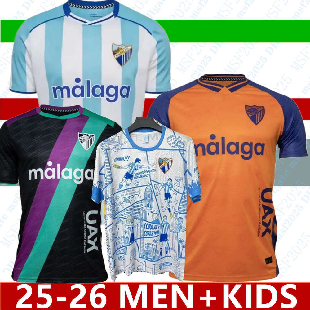 2025 2026 S-4XL CAMISETA MALAGA CF soccer jersey 120 ANIVERSARIO Kids 2526 Kit Home Football Shirts Men BUSTINZA M. JUANDE RAMON FEBAS ALEX GALLAR S