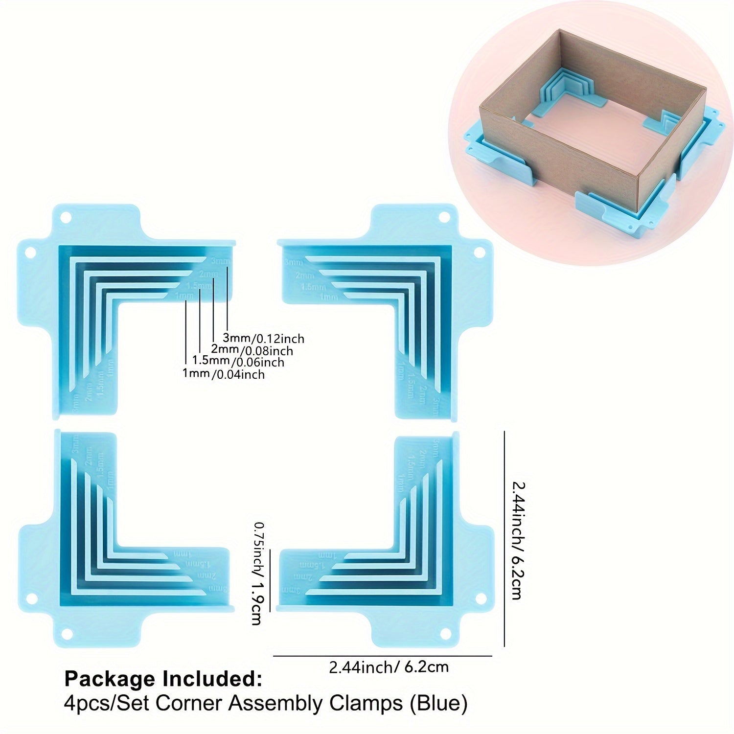 TEMU 1-4pcs Corner-divider Assembly Clamps For Box Making; Corner Guides For Chipboard Boxes While Wait For Adhesives To Dry; Corner Holding Tool;