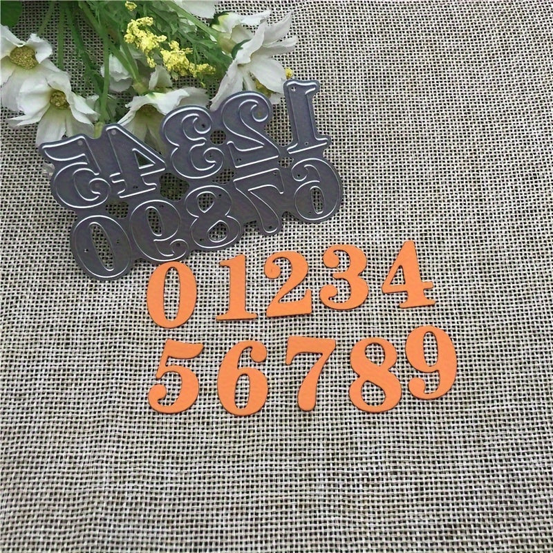 TEMU 1 Set Fantasy Themed Metal Cutting Dies, 0-9 Numbers Words Stencils For Diy Scrapbooking, Decorative Embossing Handcraft Die Cutting Template