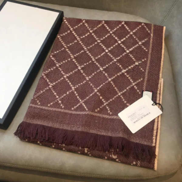 Stylish Women Cashmere Scarf Men Jacquard Pattern Knitted Scarf Letter Fringe Edges Scarves Double sided wool scarf autumn winter grey pink