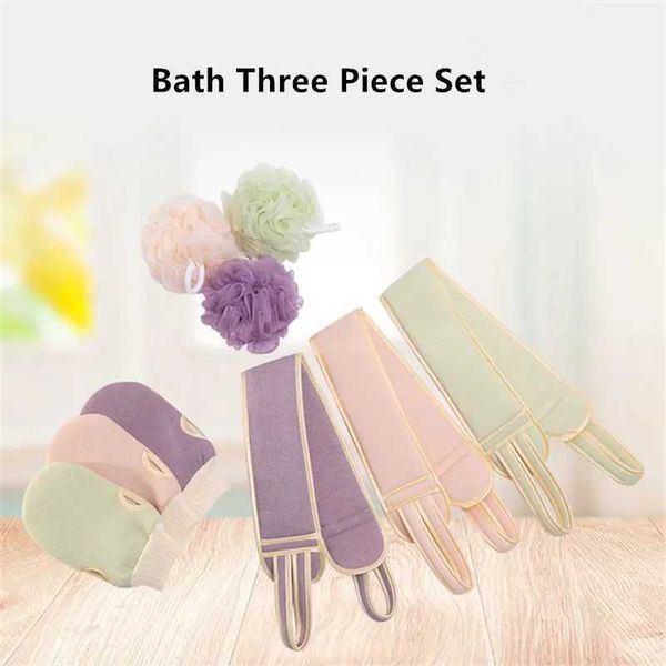 Bath Tools Accessories Sdatter 3Pcs-Set Body Cleaning Washcloth Soft Brush Home Hotel Bathroom Shower Ball Back Scrubber Set Exfoliating Ski