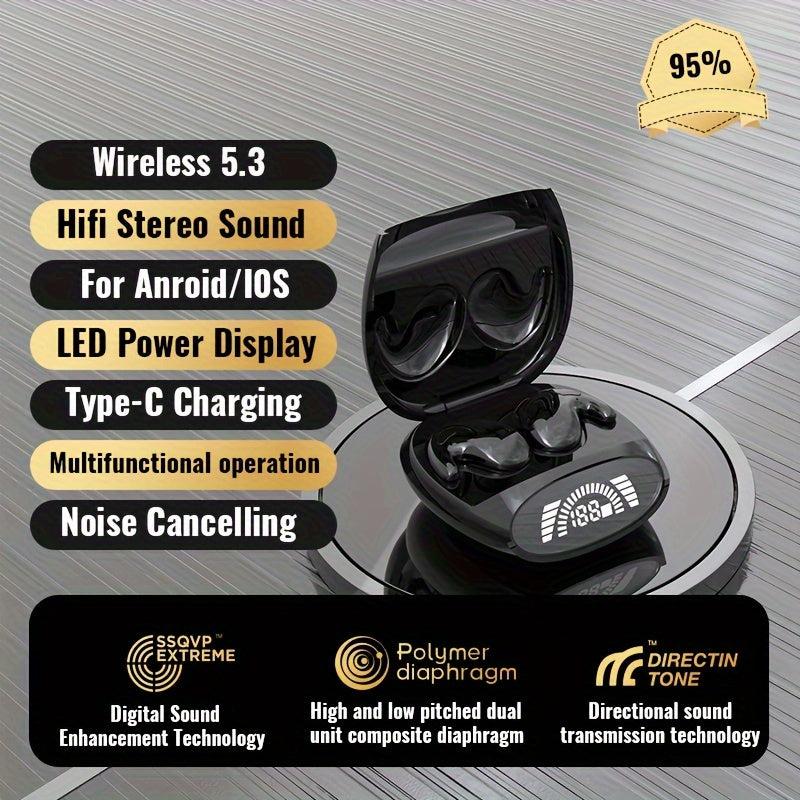 TEMU Sleep Wireless Earphones, New Universal Earphone Wireless Earphone Chip, Wireless Earphones For Sports And Running, High Fidelity , Ultra-thin