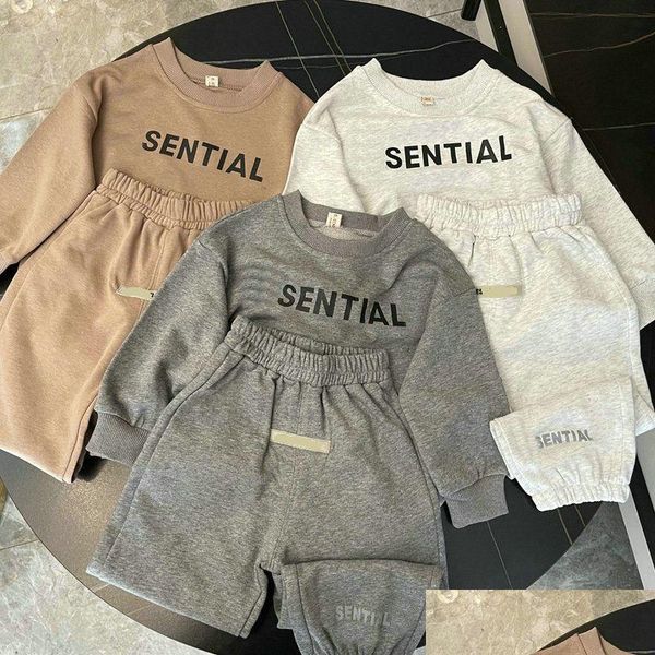 Sets Spring Autumn Boys Girls Clothing Cotton Childrens Designers Clothes Sweatshirts Tops Pants Baby 1- 7 Y Kids Tracuit D Dhv07