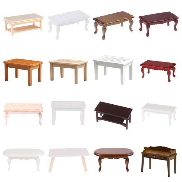 Dollhouse Miniature Furniture Teatable Coffee Table Doll House Decor Dolls Simulation Home Toy Kid Gift Y240807