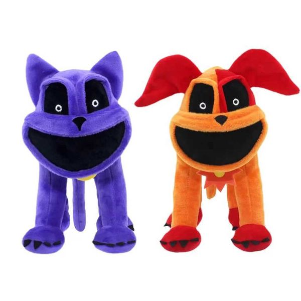 Nightmare Cat Big Mouth Purple Dog Plush Smiling Critters Plushies Toy Stuffed Animals Green Big Mouth Cat Toys For Kids Gifts X241028