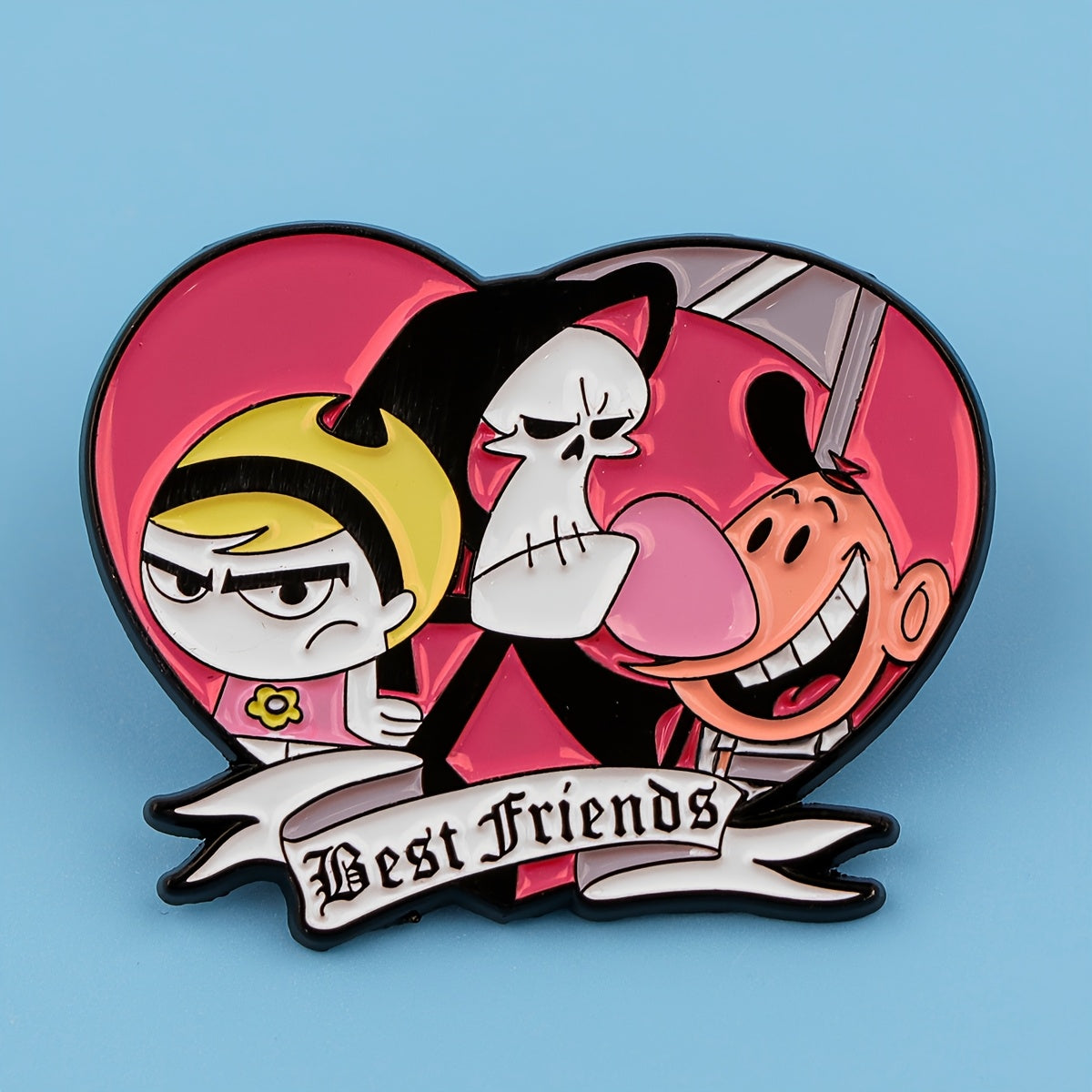 TEMU Cartoon Enamel Lapel Pin - Alloy, Mixed Color, Humorous Character Brooch For Backpacks, Jackets, And Accessories - Fashionable Badge For Teens