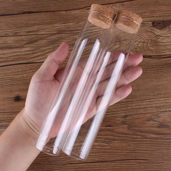 150Ml Test With Cork Stopper 20Cm Lenght Glass Tubes Lab Glassware Spice Storage Jars For Craft DIY