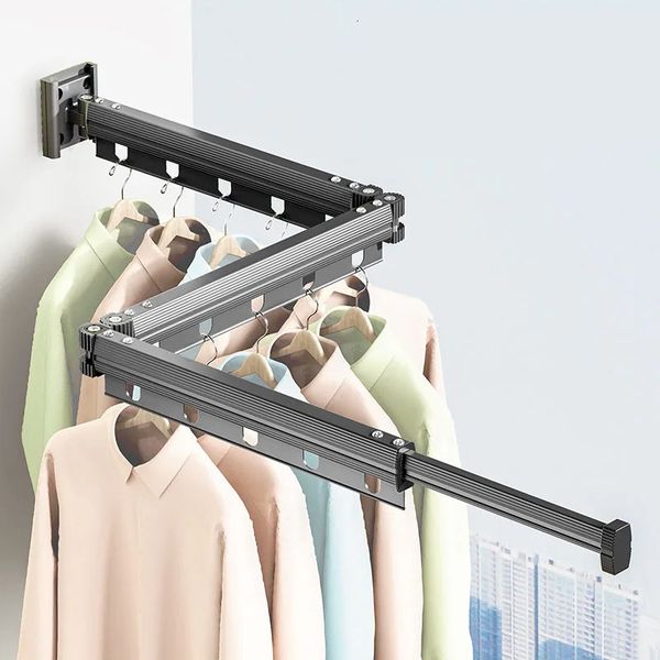 Towel Racks Foldable Telescopic Drying Rack Aluminum Alloy Folding Drying Rack Clothes Drying Rack Wall-mounted clothes dryer 231124