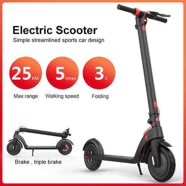 HX Electric Scooter Smart Folding Adult Electric Scooter Battery Electric Skateboard With LED light 2 Wheels Free shipping