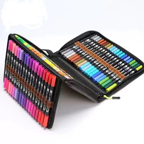 Watercolor Art Markers Brush Pen Dual Tip Marker Fineliner Drawing Marker Painting 12-24-60-72-100-120-144pcs Set Art Markers