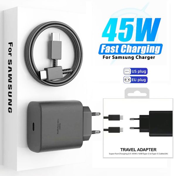 45W PD Type C USB Chargers Fast Charging EU US Plug Adapter Phone power delivery Quick for Samsung S24 S23 S22 S21 NOTE Super Fast Charging