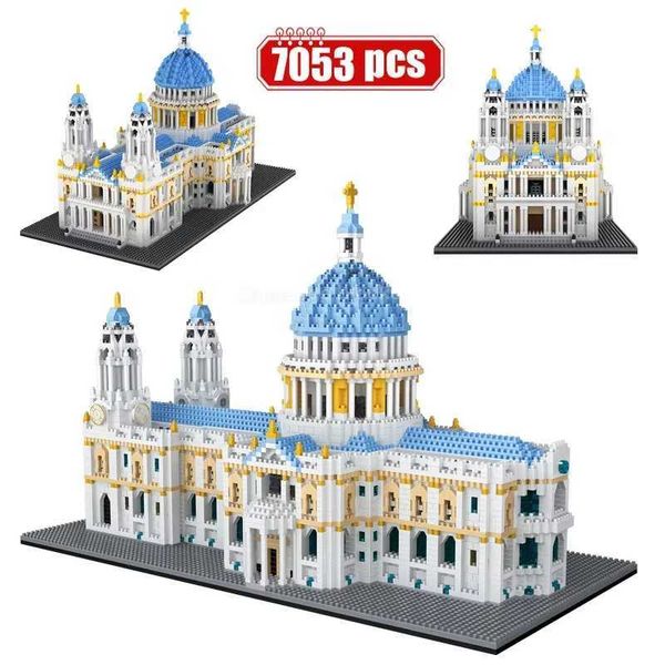 Blocks World Architecture Model Building Blocks Moc Famous Great Churches Castle Diamond Micro Decoration Bricks Boys Kids Toys Gifts Z25011