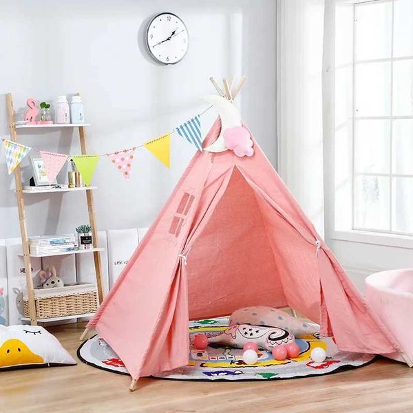 Portable childrens tent Teepee childrens tent Tipi baby room girl Cabana boy tent decoration carpet LED light W241230