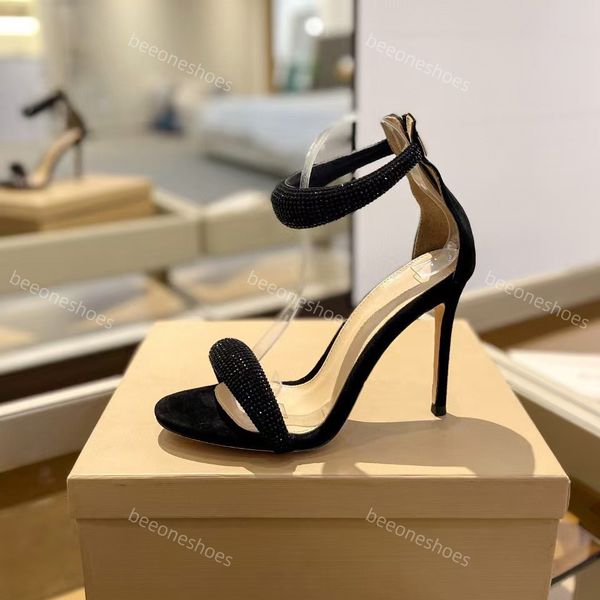 designer heels women sandals Luxury Retro high heelsRhinestone Pumps Evening Shoes Black Dress Shoes Genuine Leather Soles Top Quality EU35-