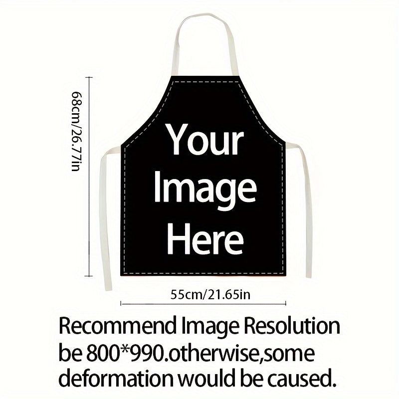 TEMU Customize 1 Pc, Please Your Pattern, Apron Customization, Personalized-text-logo Customized Apron, Sleeveless Cooking, Kitchen Bib, Household