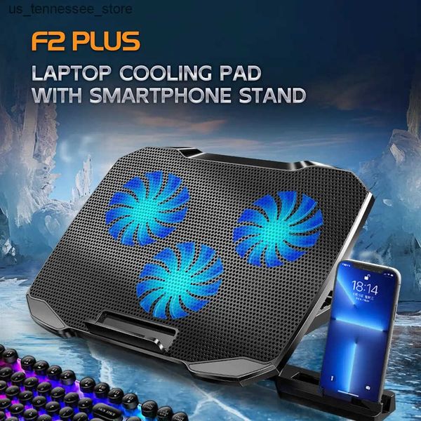 Laptop Cooling Pads COOLCOLD Gaming Laptop Cooling Pad 3 Big Fans for 10-17 Inch Notebook Laptop Cooler with 5 Height Adjustable 2 USB Ports