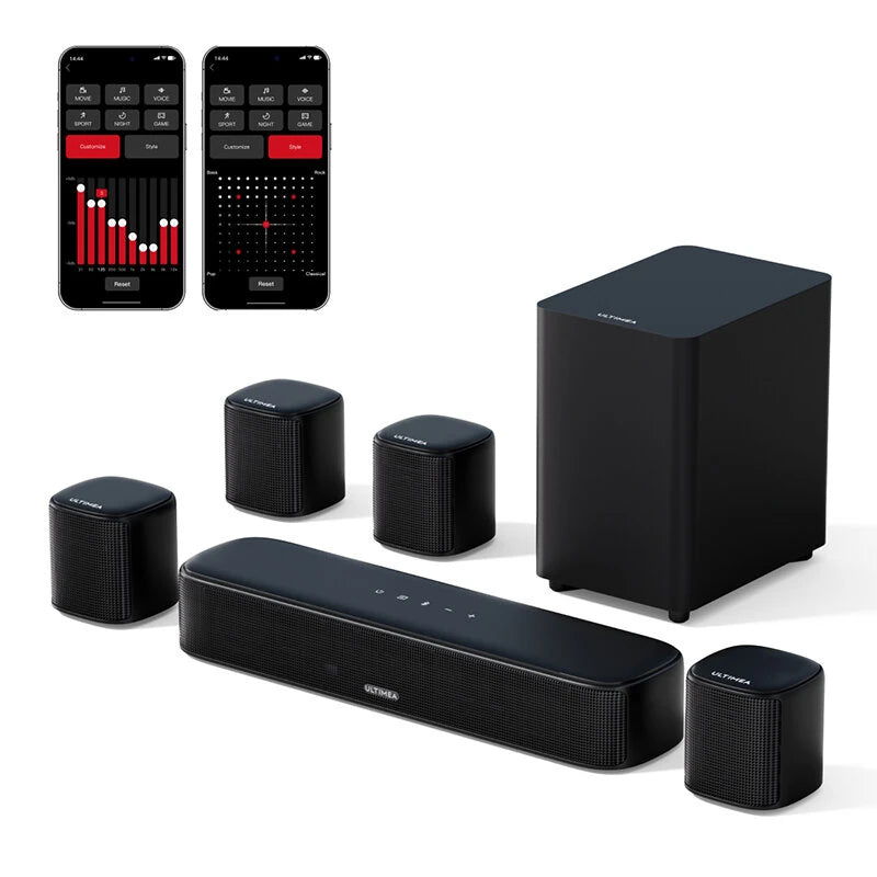 Ultimea Aura A40 330W 7.1CH Soundbar bluetooth Soundbar 8 High-Performance Speakers BassMX SurroundX Technology 121 Pres